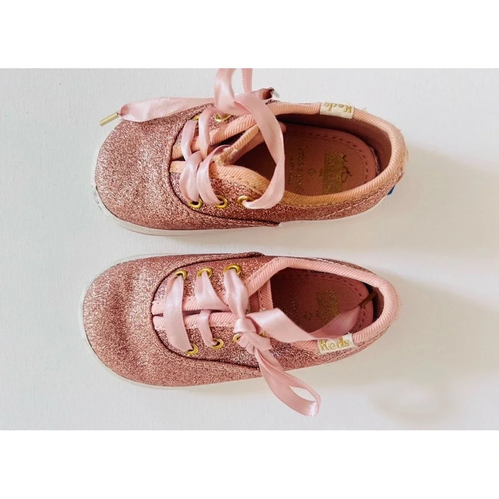 Keds | Kate Spade Glitter Sneaker Baby  Girls Size 4 Pink Low Top Lace Up